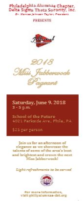2018 Miss Jaffaewook Pageant announcement with date and venue details.