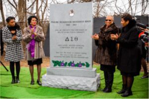 Unveiling a commemorative monument honoring Delta Sigma Theta Sorority, Inc.