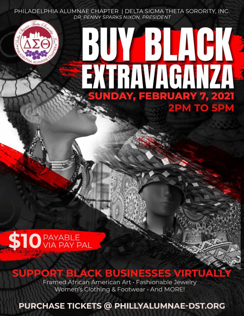 Flyer promoting the Buy Black Extravaganza event on February 7, 2021.