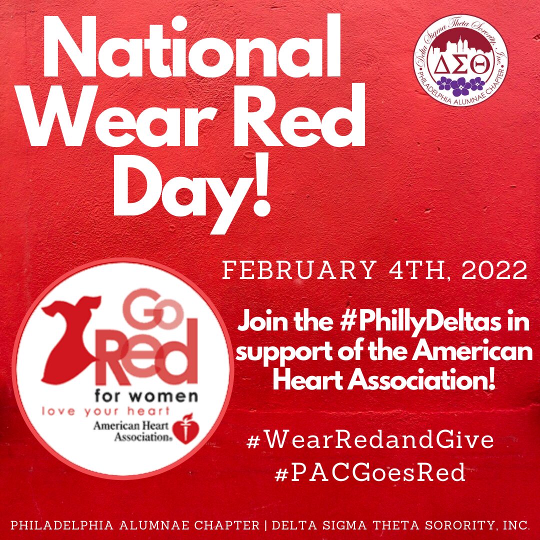 Promotional graphic for National Wear Red Day, February 4, 2022, supporting heart health awareness.