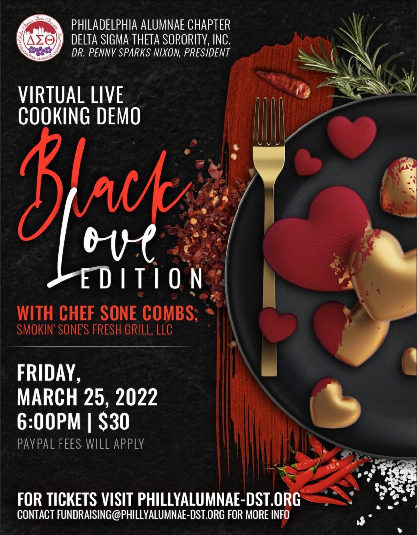 Virtual cooking demo for Black Love Edition with Chef Sone Combs.