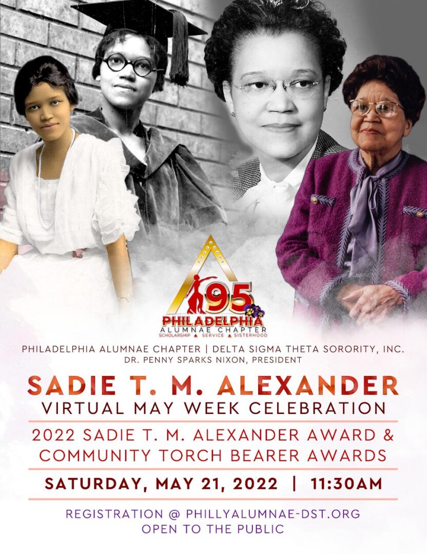 Portraits of Sadie T. M. Alexander honoring her 95th Philadelphia award.