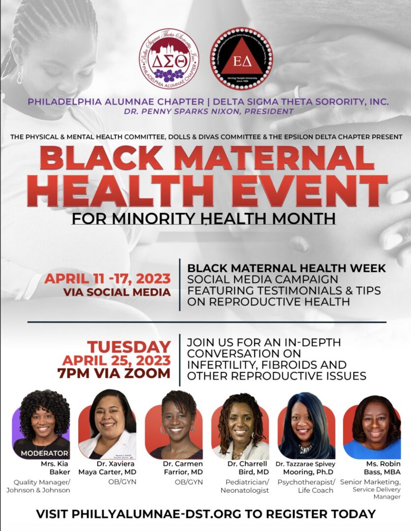 Flyer for Black Maternal Health Event in April 2023.