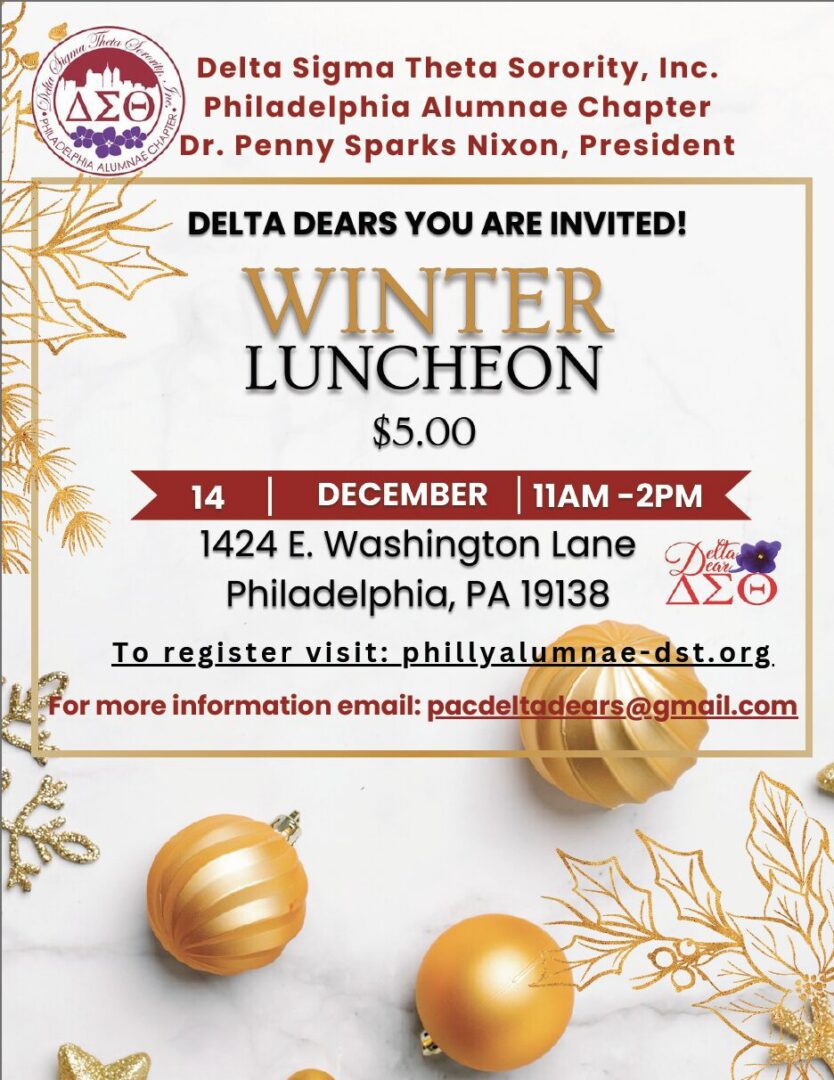 Invitation for a $5 Winter Luncheon on December 14 in Philadelphia.