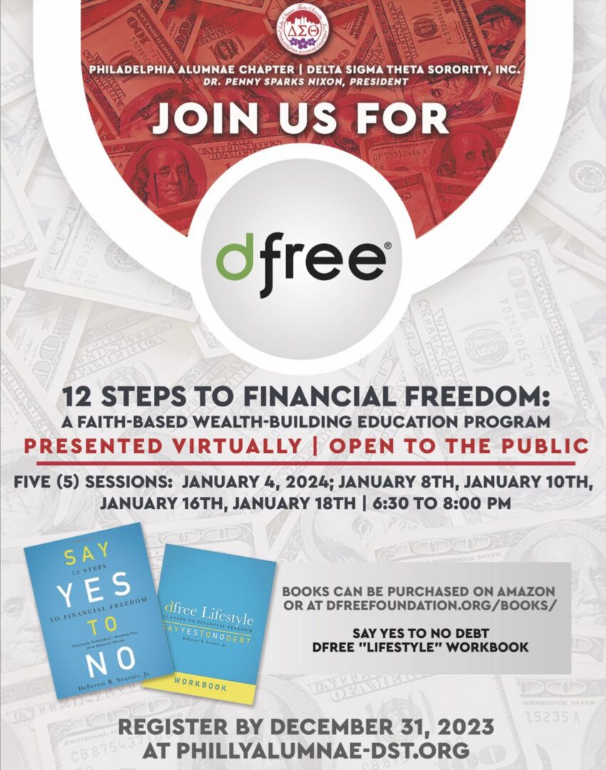 Virtual workshop series on financial freedom starting January 9, 2024.