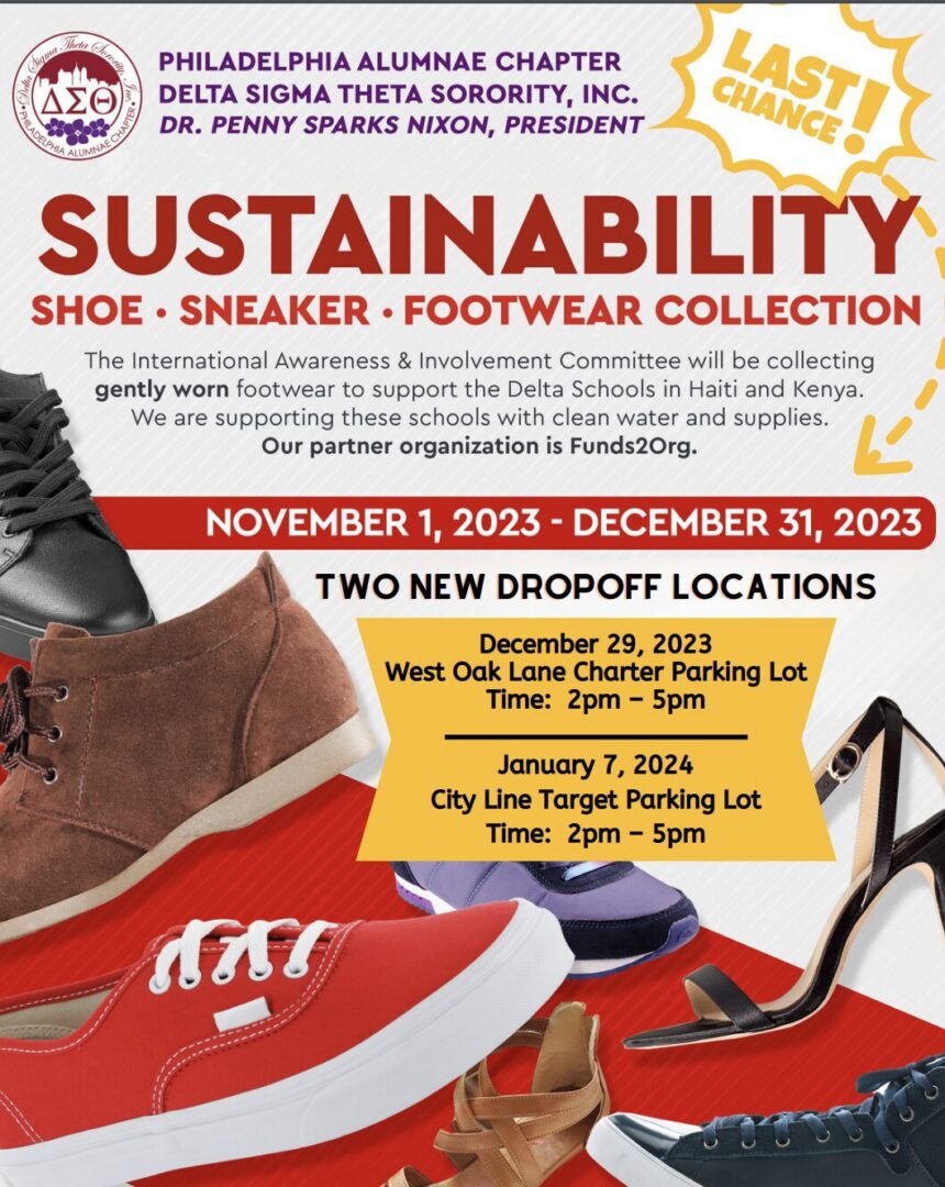 Sustainability shoe collection event from Nov 2023 to Jan 2024 at City Line Target Parking Lot.