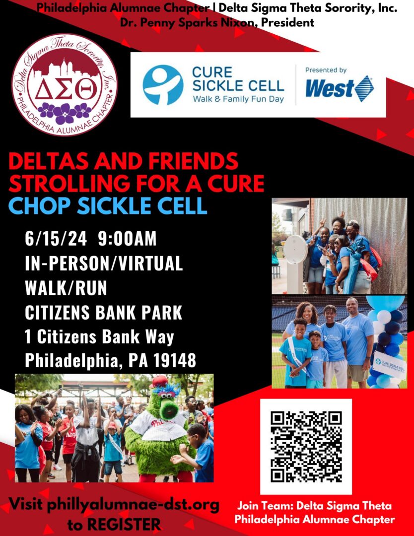 Deltas and friends walk to support sickle cell cure in Philadelphia.