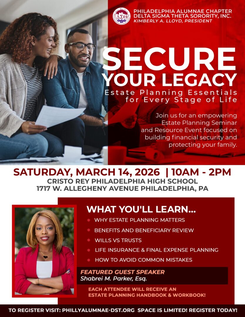 Workshop on estate planning essentials for every stage of life.