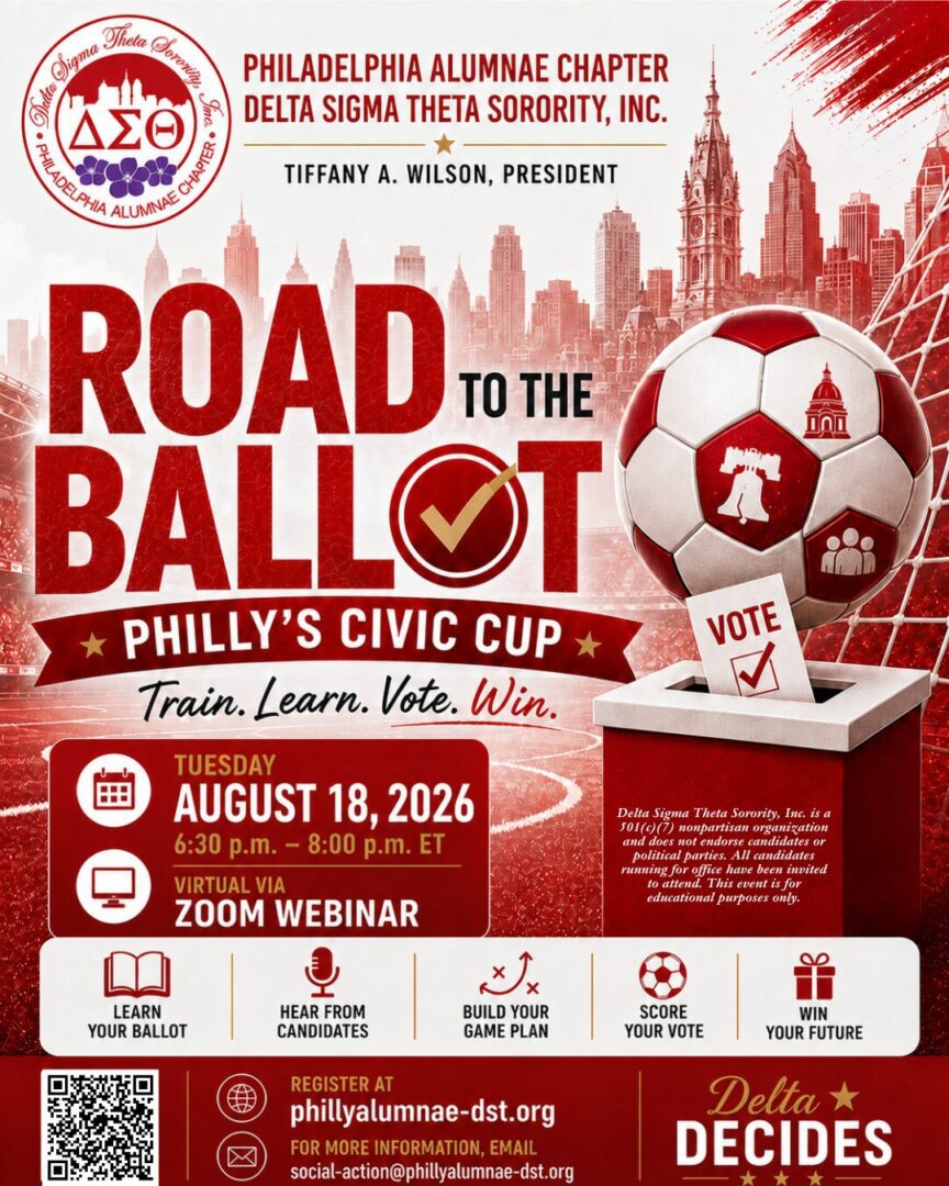 "Webinar flyer for civic engagement and voting."