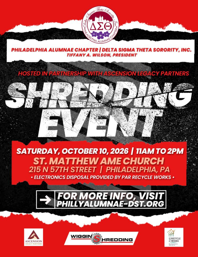 Shredding event flyer with details