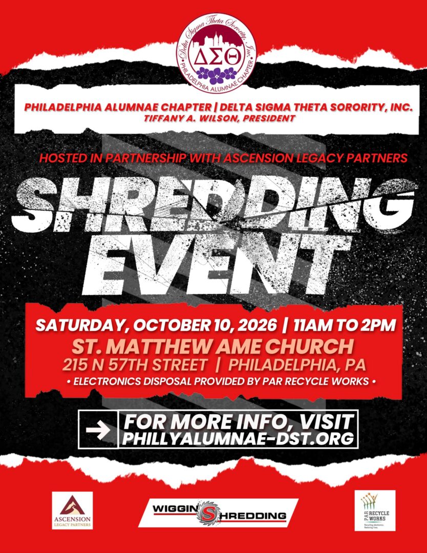 Shredding event flyer with details